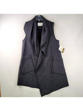 Janska Asymmetrical Draped Vest S Coal USA Avant Garde Neutral Layers Capsule